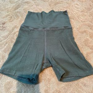 Daily Drills ribbed green shortie shorts